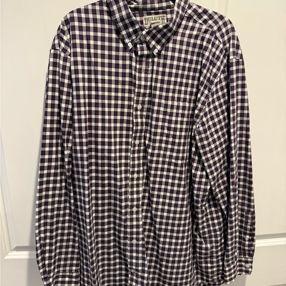 Duluth Men's Maroon Checkered Shirt